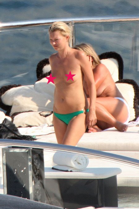 Kate moss sunbathing topless