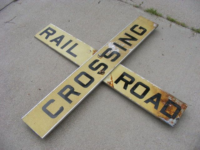 Vintage railroad crossbuck sign
