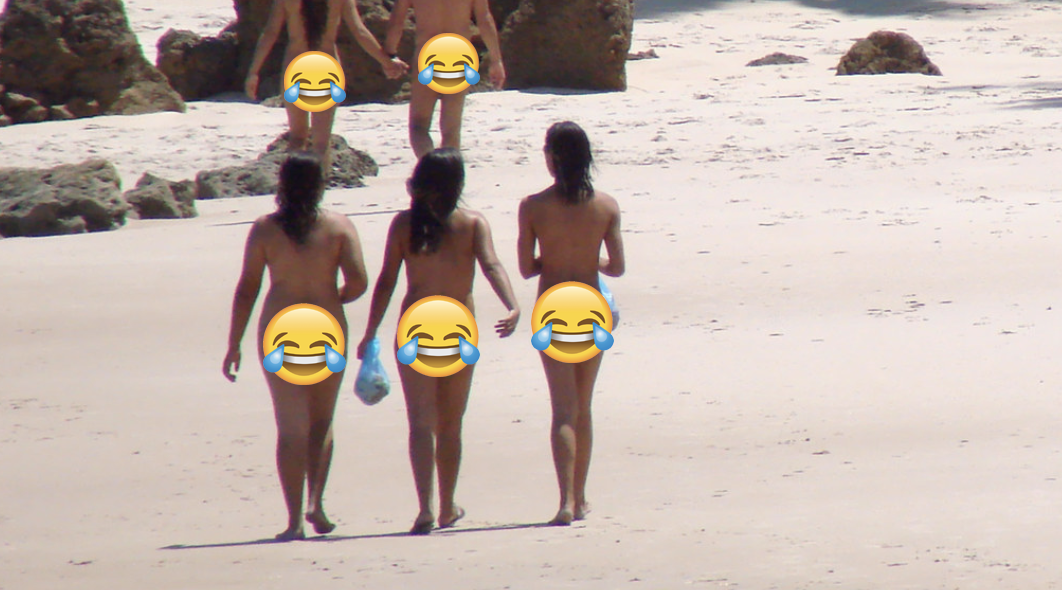 Nudist sex on beach
