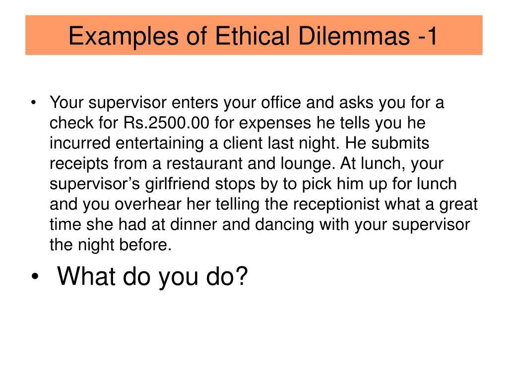Sexual ethics dilemma example