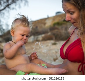 Peeing beach naked girls cute