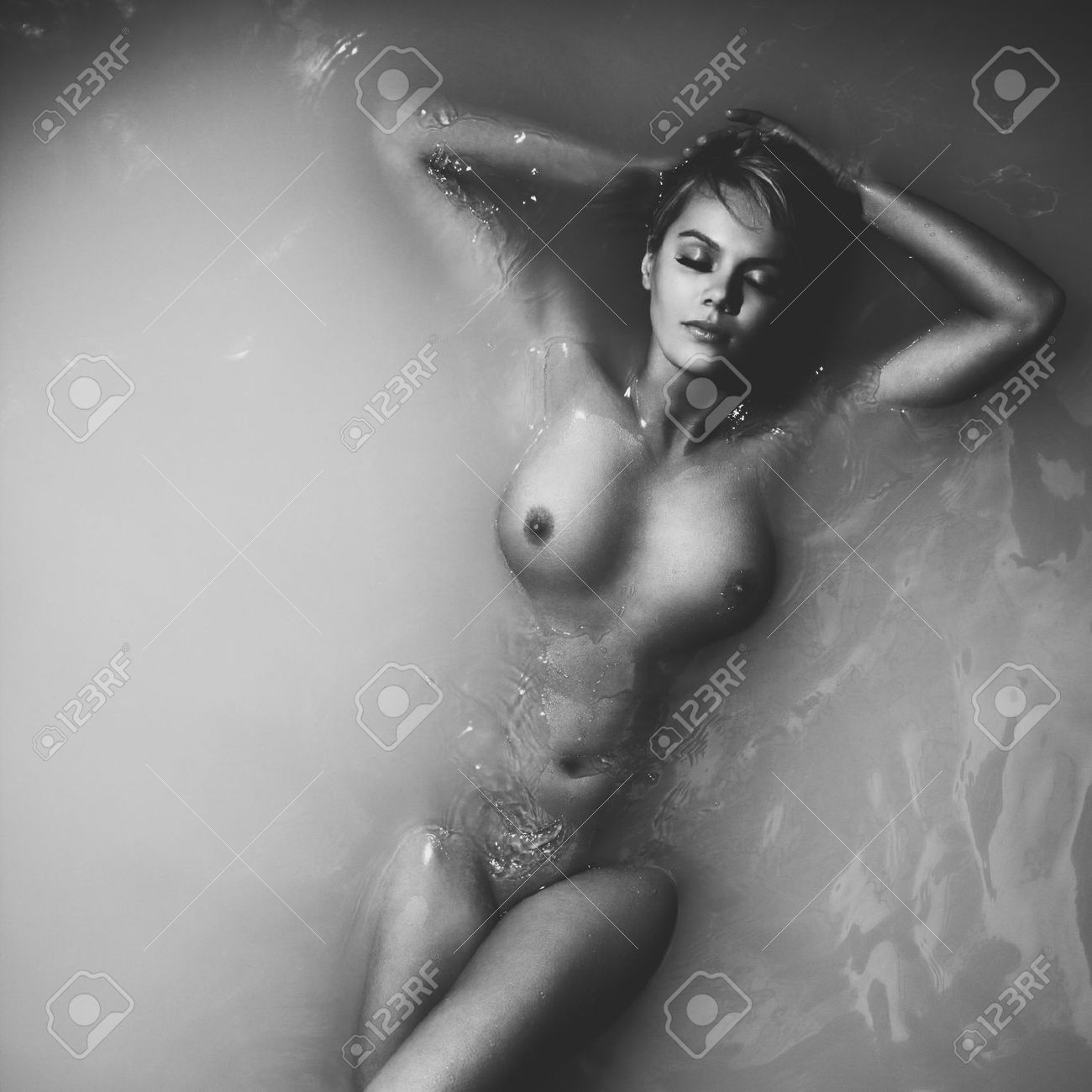 Nude black and white with color