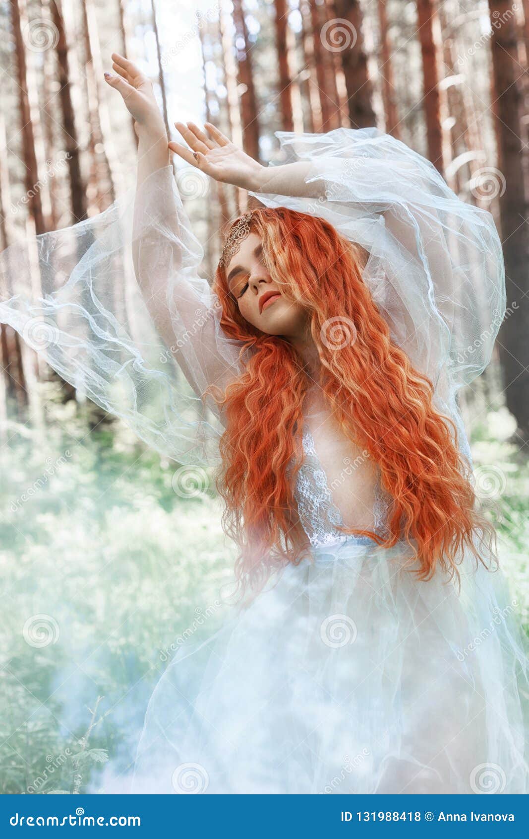 Sexy nude nymph forest fairy