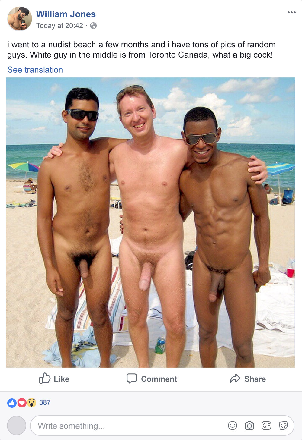 Big cock naked men on nude beach