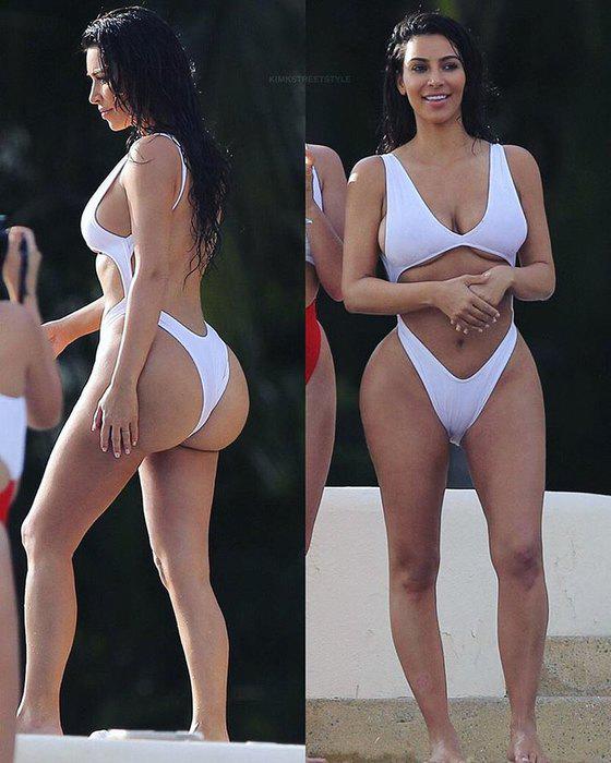 Kim Kardashian Selfie Bathing Suit Big Boobs
