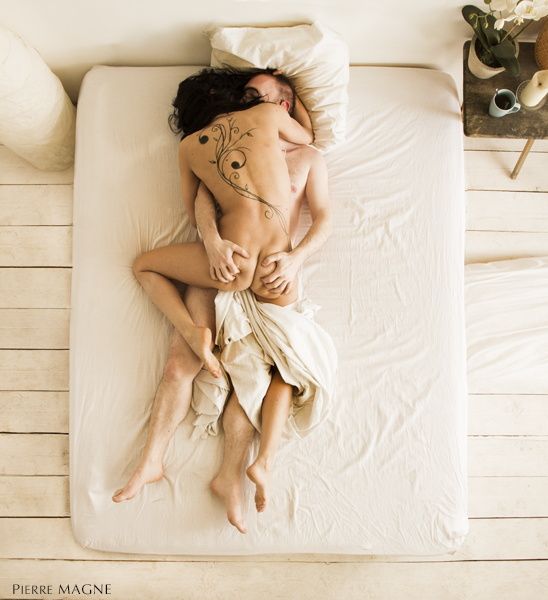 Nude couple in the morning