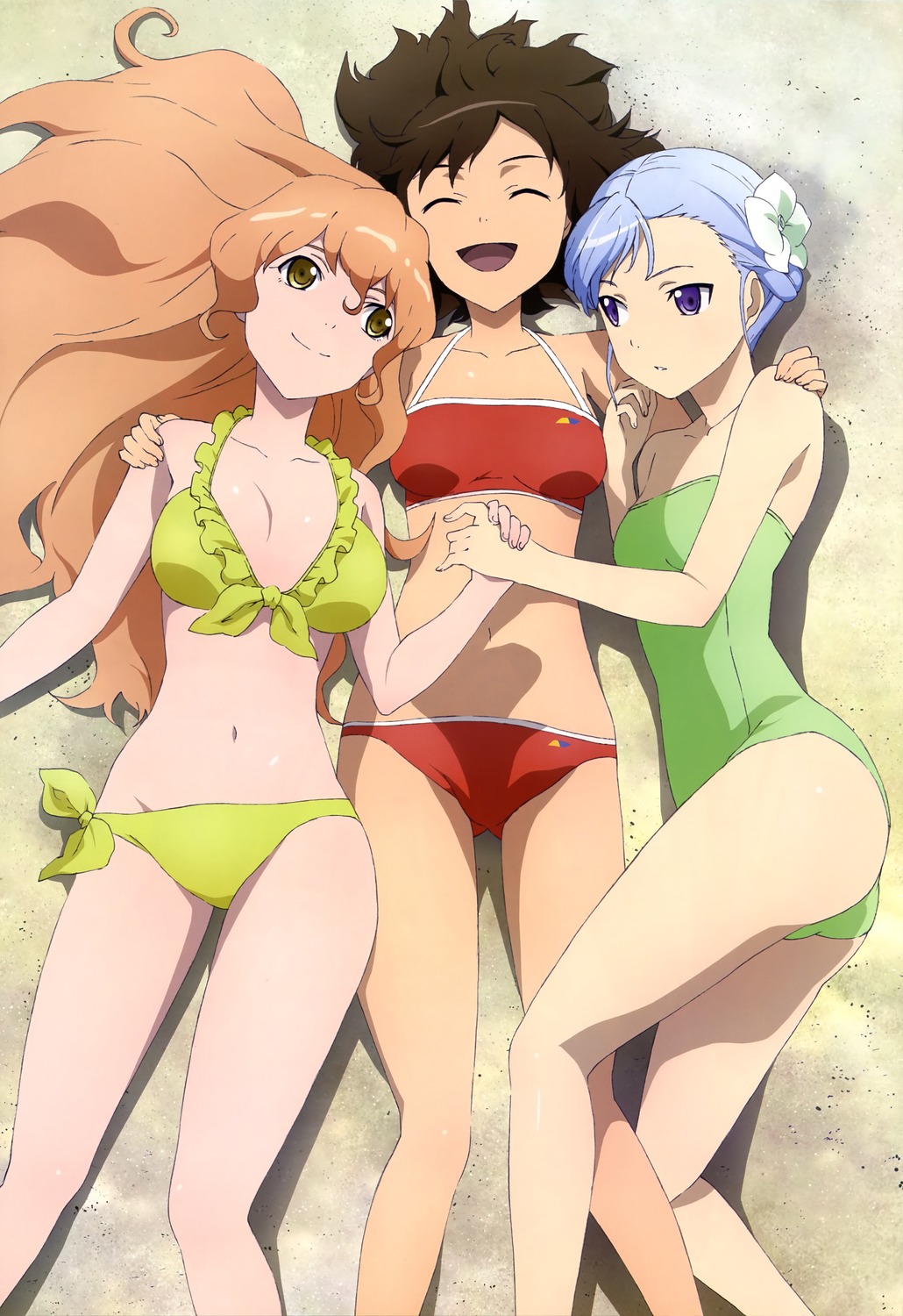Yuri anime girls bikini