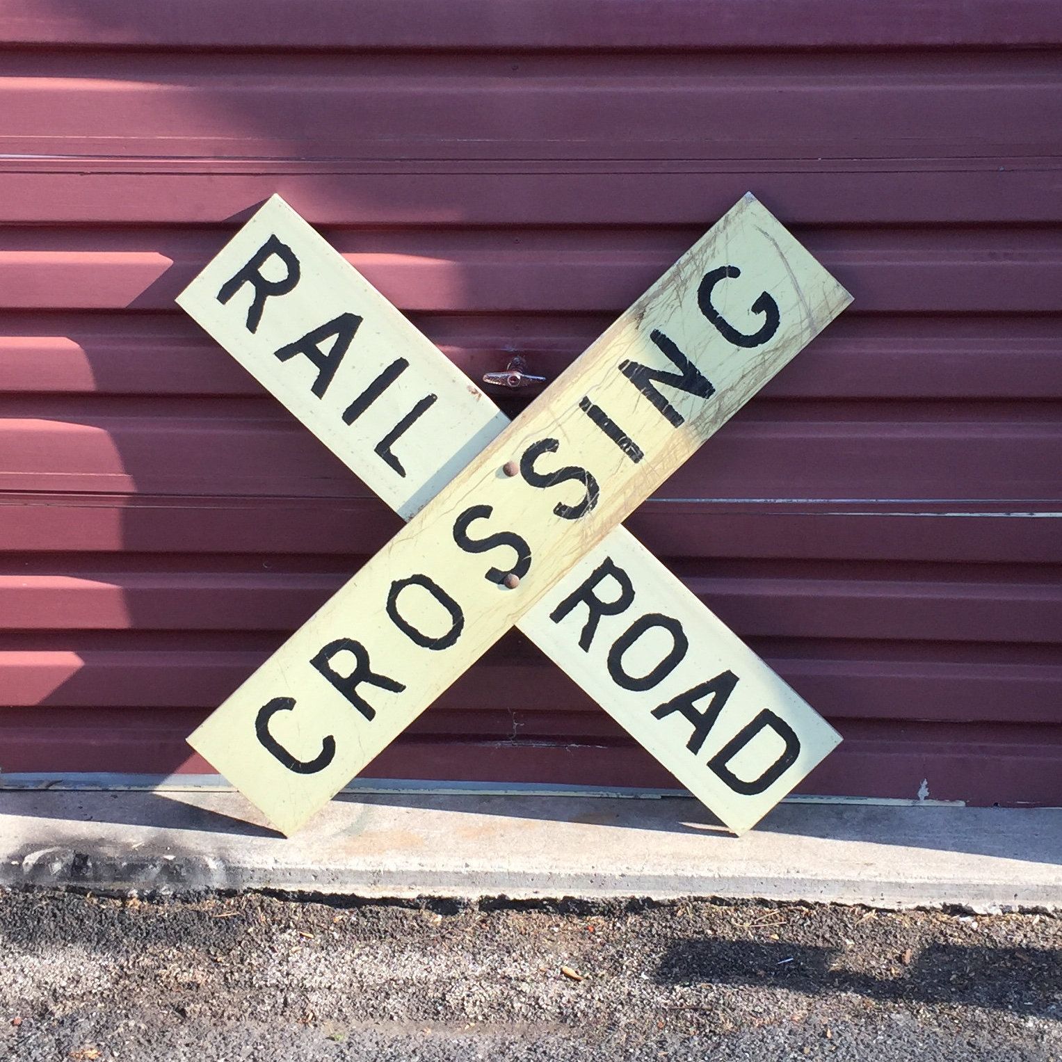 Vintage railroad crossbuck sign