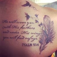 Feather tattoos with quotes