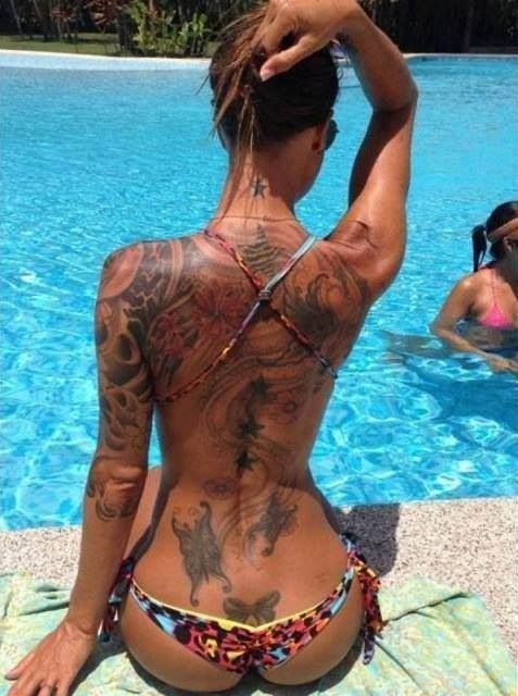 Sexy women tattoos tramp stamps