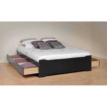 Full size platform bed with storage