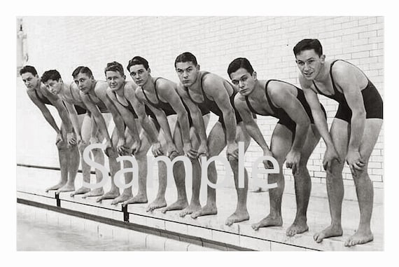 Vintage nude swimming swim team boys