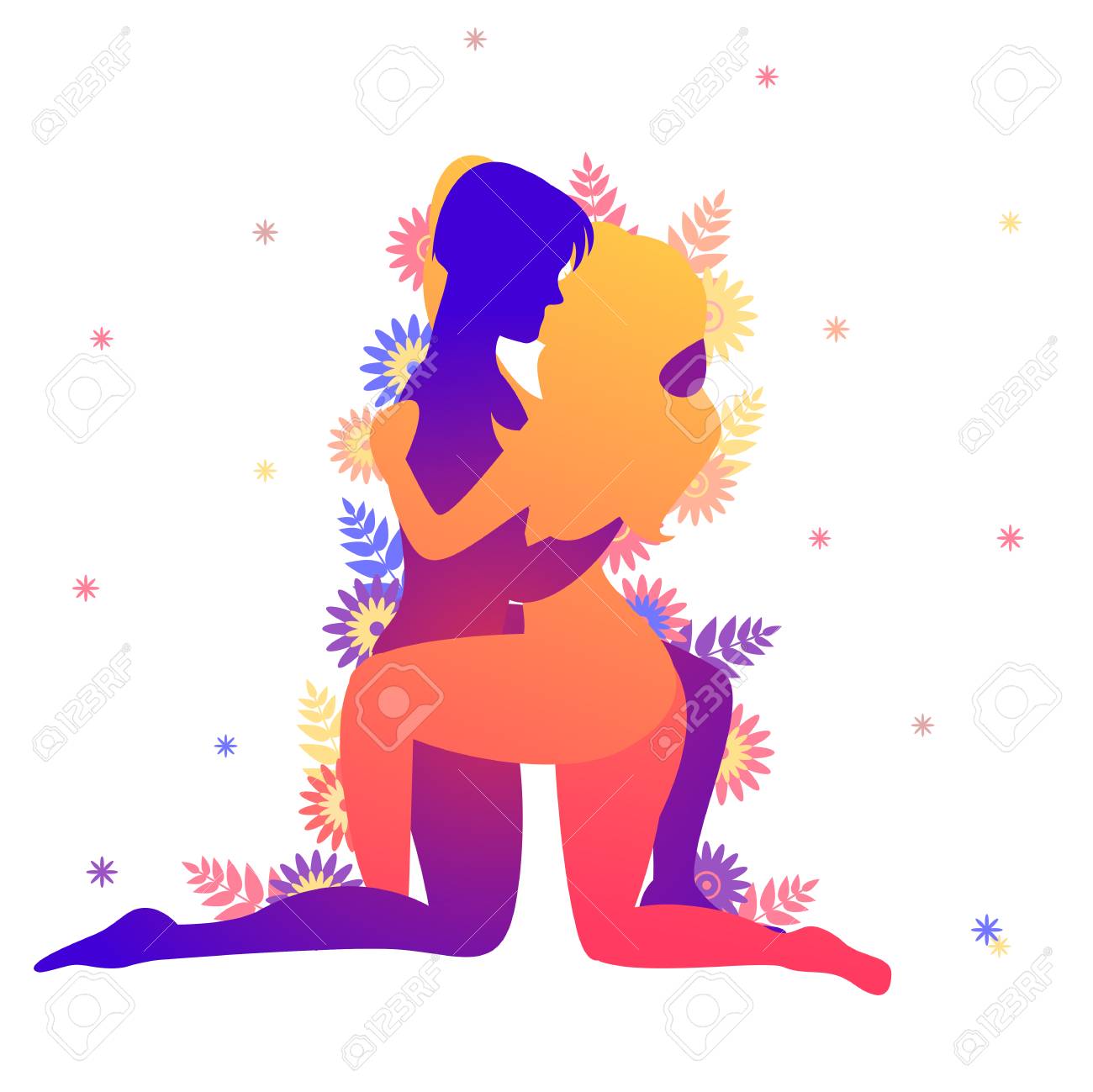 Cartoon kama sutra sex position illustration
