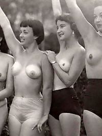 Vintage hairy nude women group