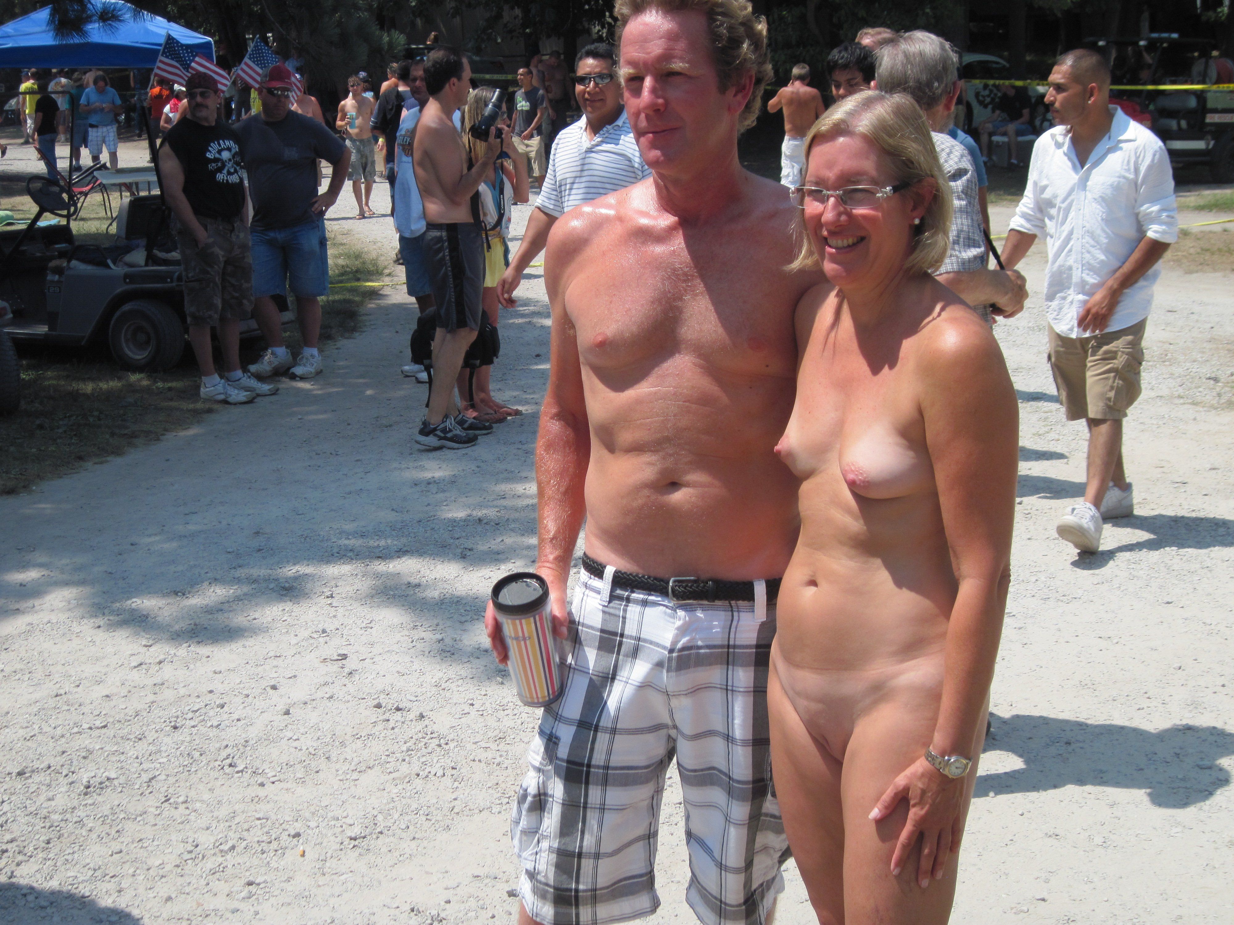 Naked men clothed women