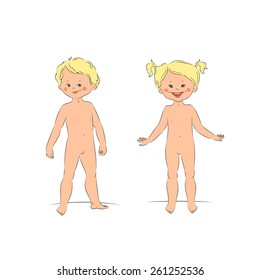 Nude boys at beach cartoon