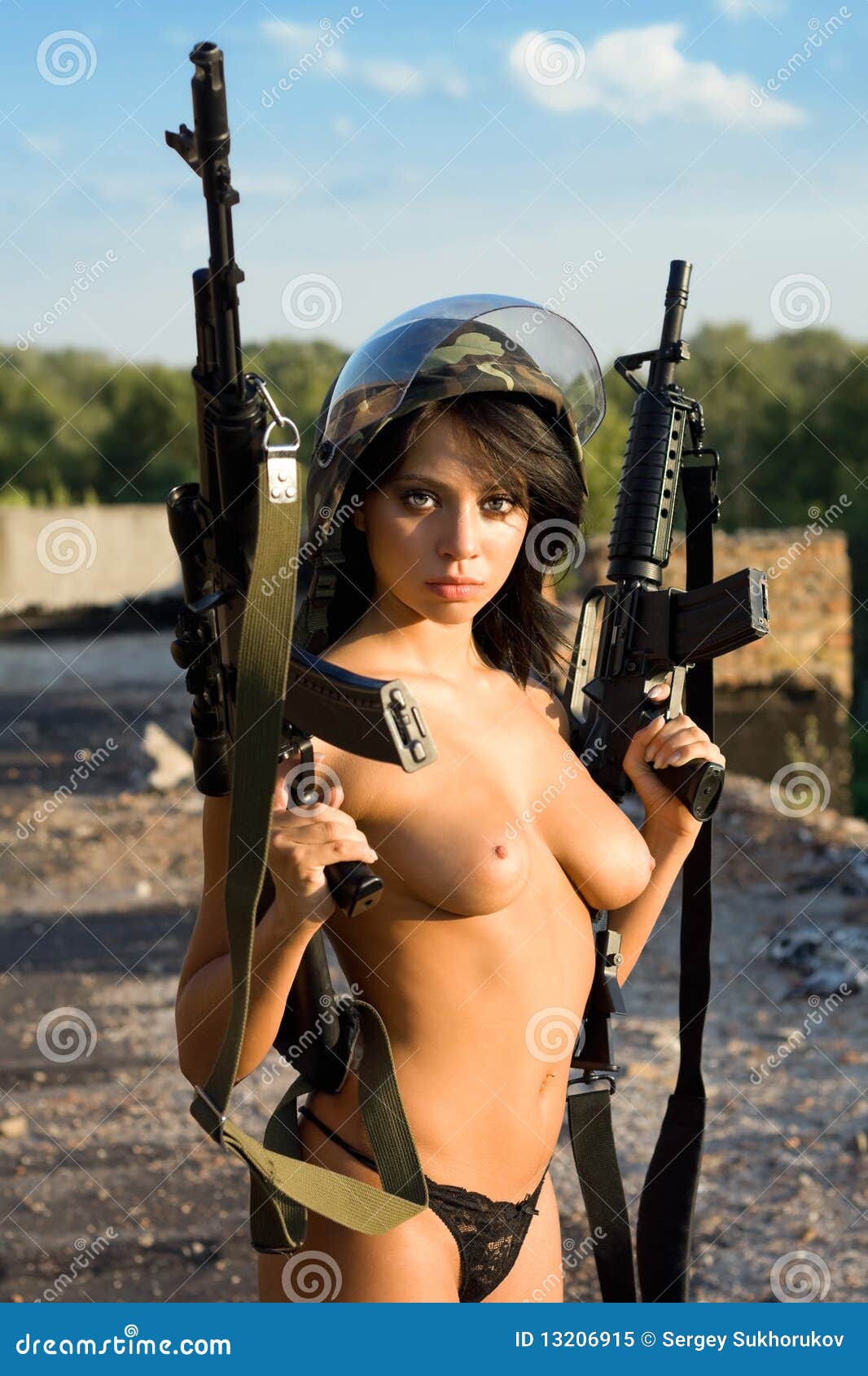 Hot naked girls with guns