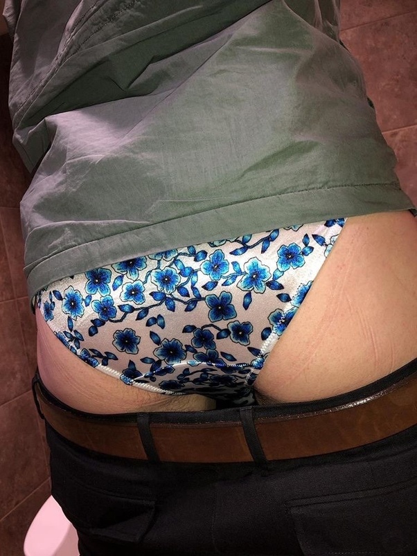 Pulled ass over panties