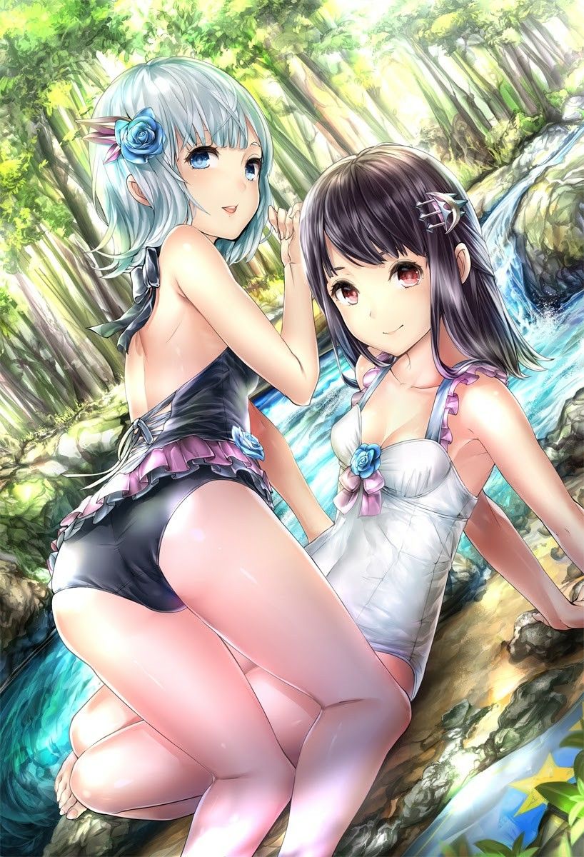 Yuri anime girls bikini