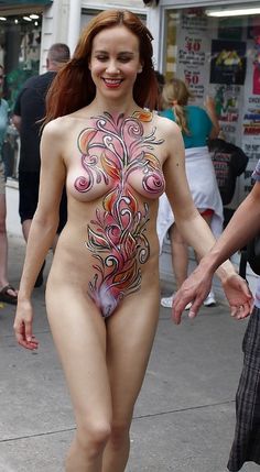 Wife naked body paint