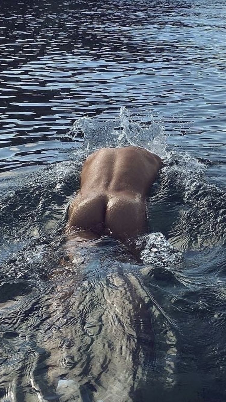 Nude boys swimming naked