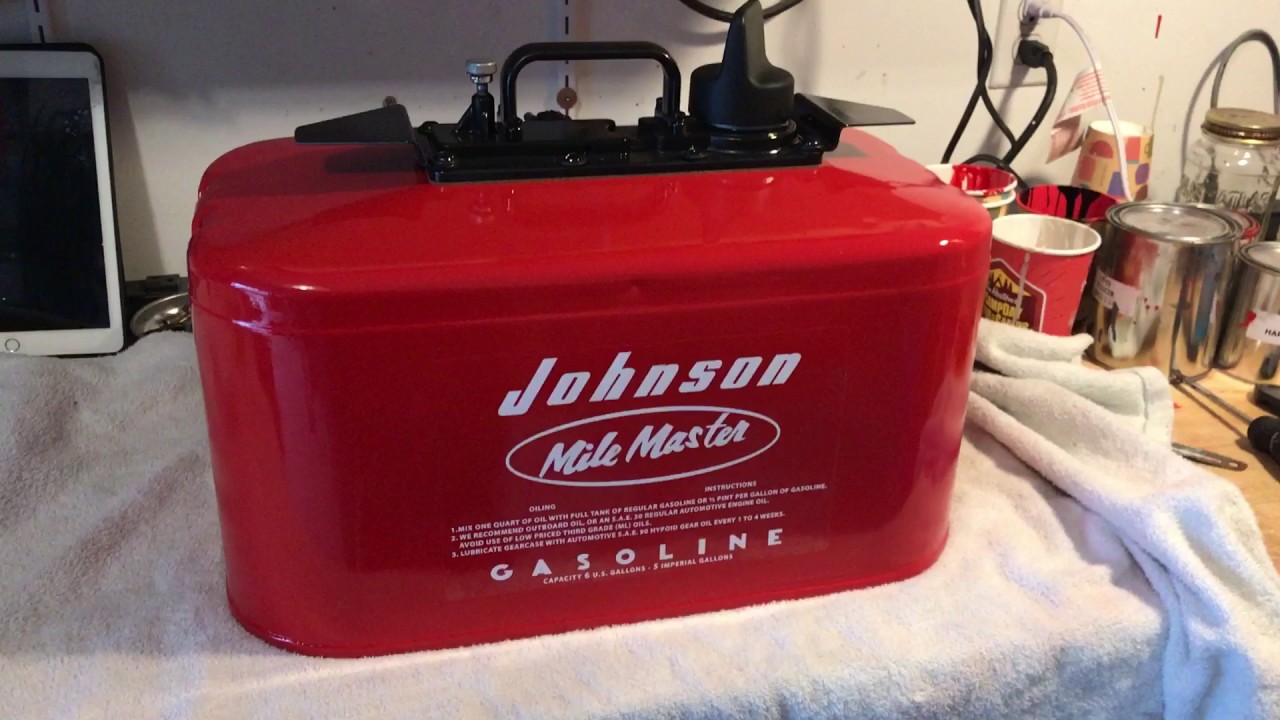Vintage johnson outboard pressurized gas tank