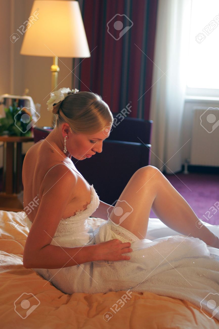 Bride getting undressed