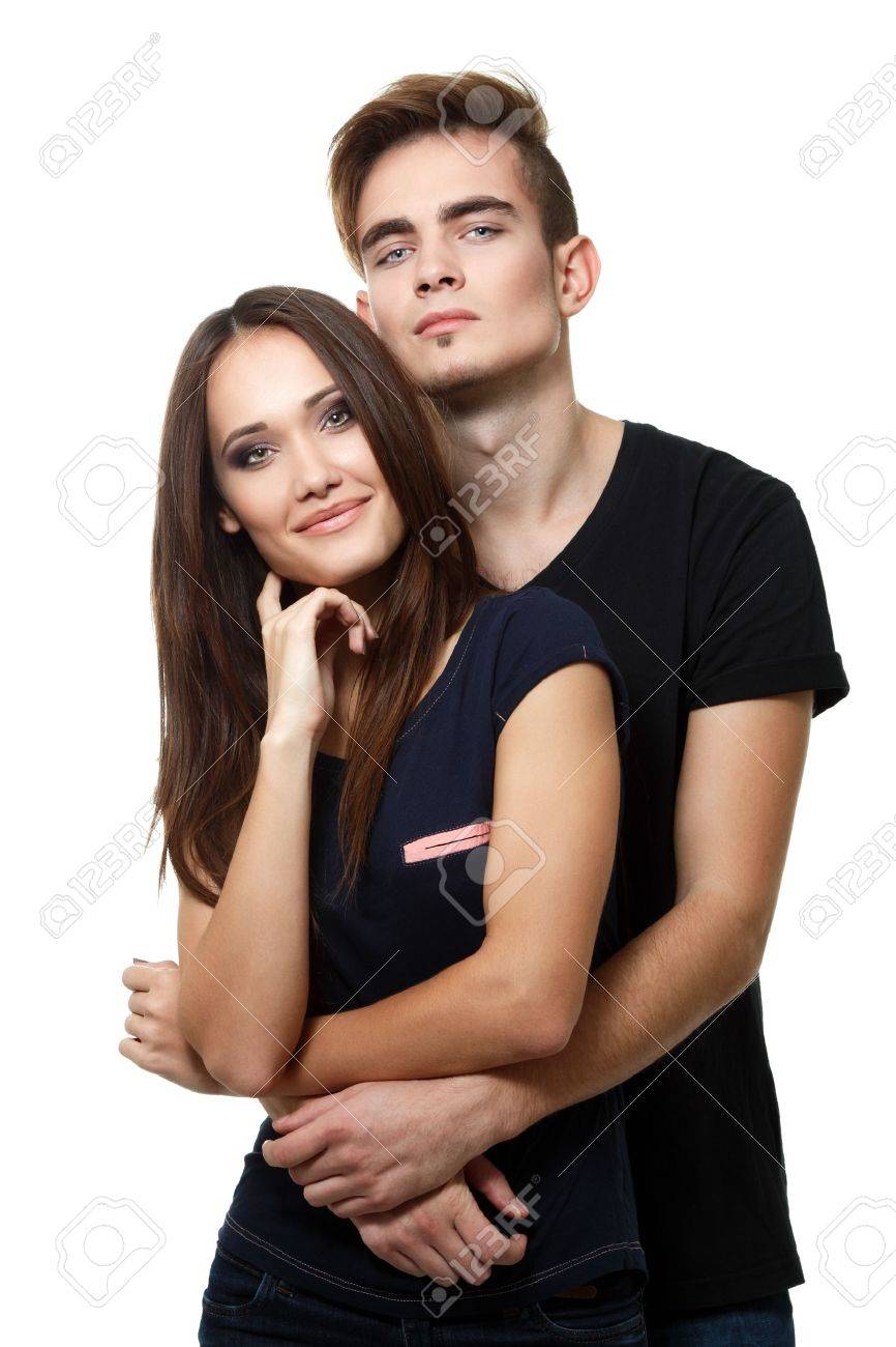 Young teen boy and girl couple