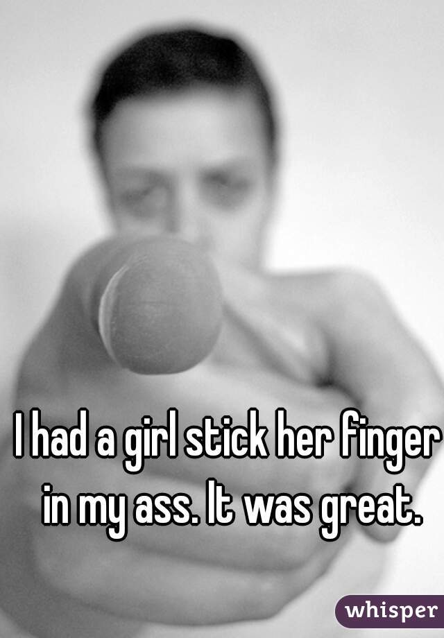 Girl sticks her finger in butt