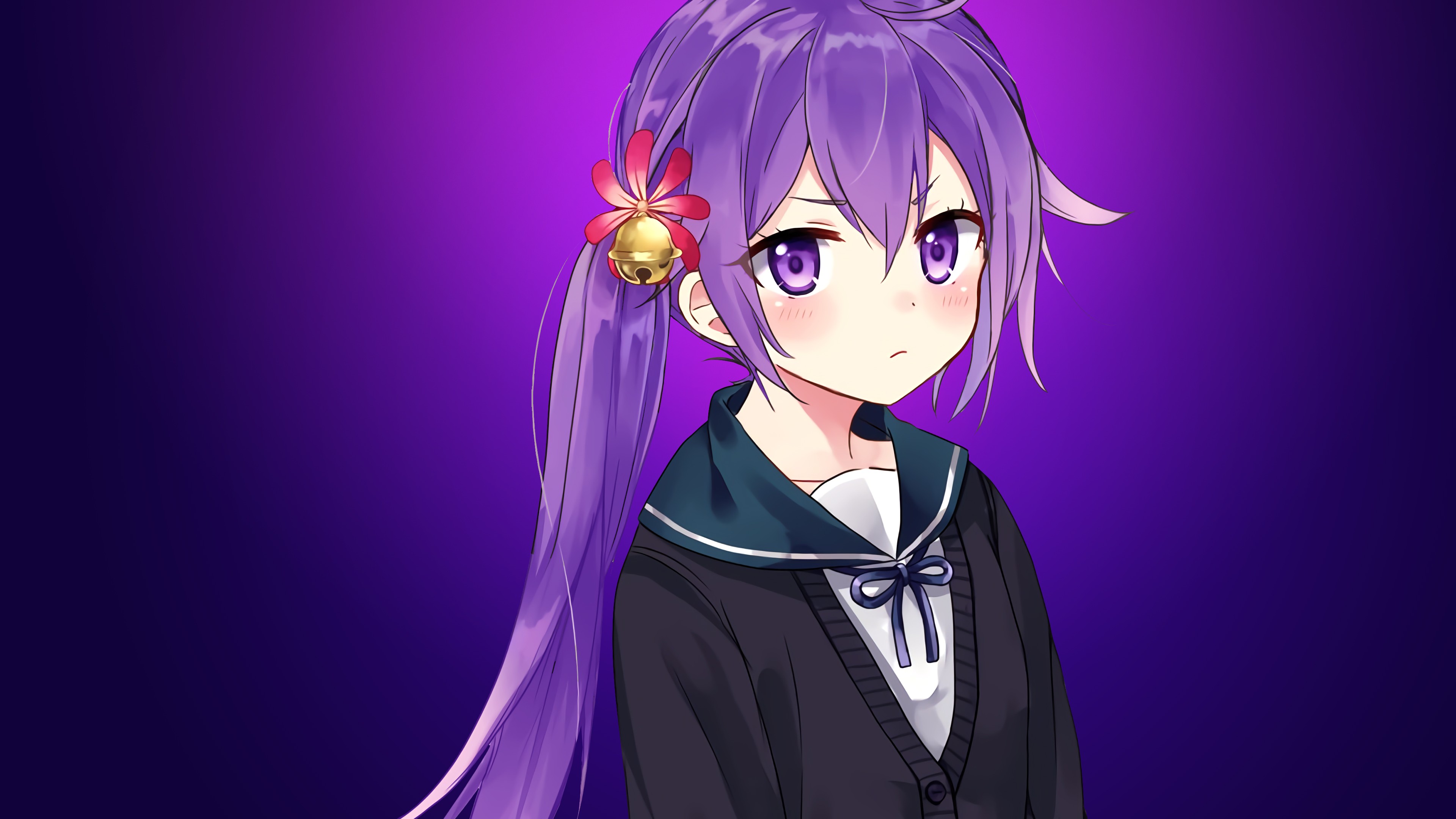 Anime girl with purple hair