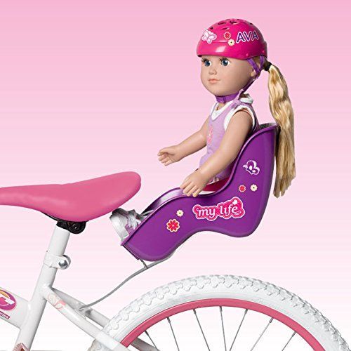 Girl on bicycle seat