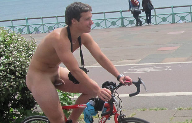Nude boys on bikes
