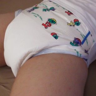 Adult in poopy diapers