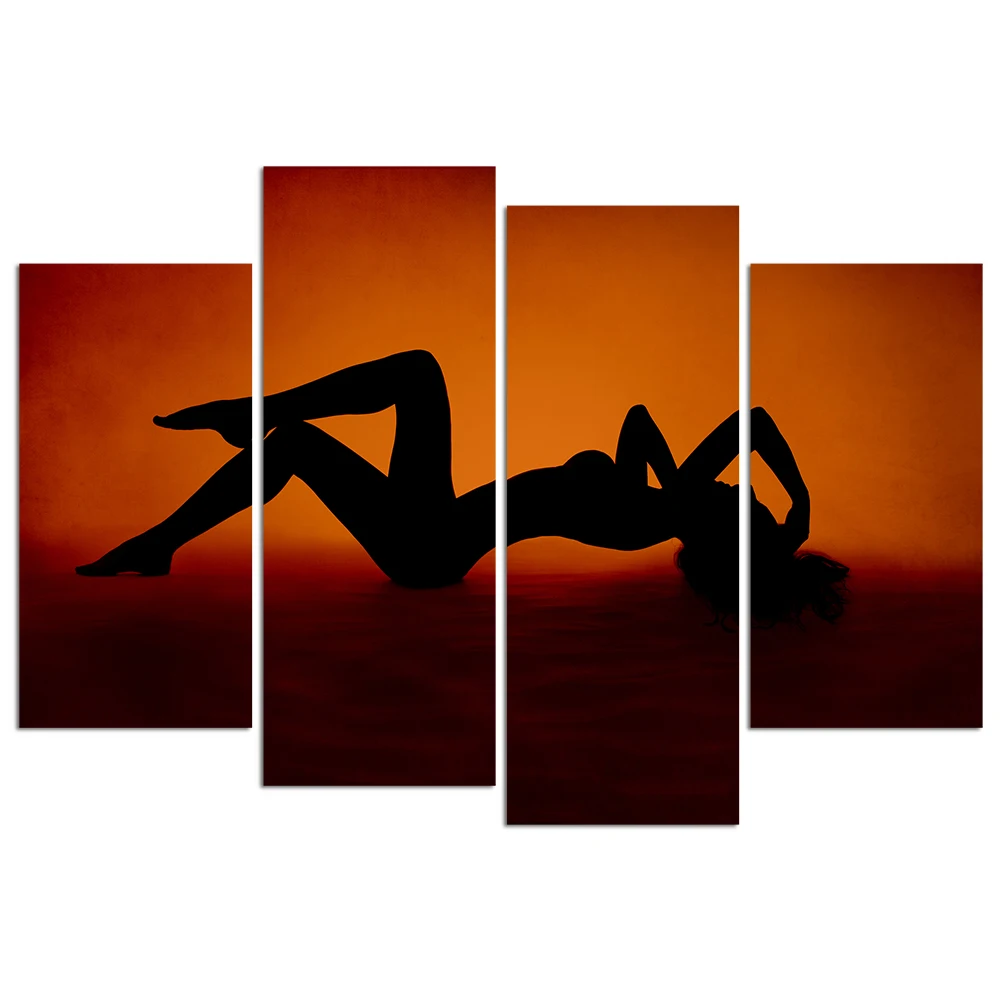 Nude art girl silhouette