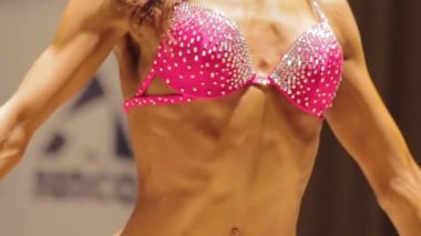 Anorexic granny in bikini