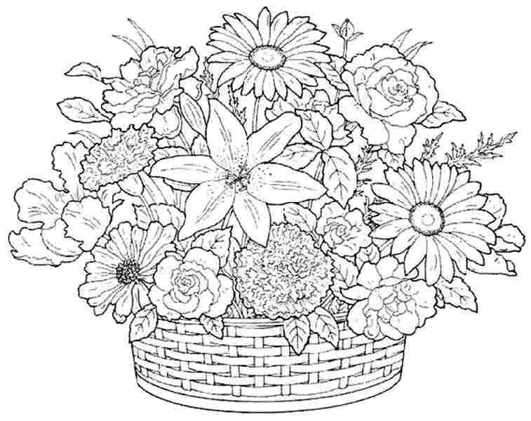 Printable flowers coloring pages for girls